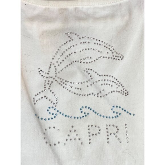 Top Line Lemon Capri Beaded White Tank Top Women’s Size Large NWOT - Picture 2 of 7